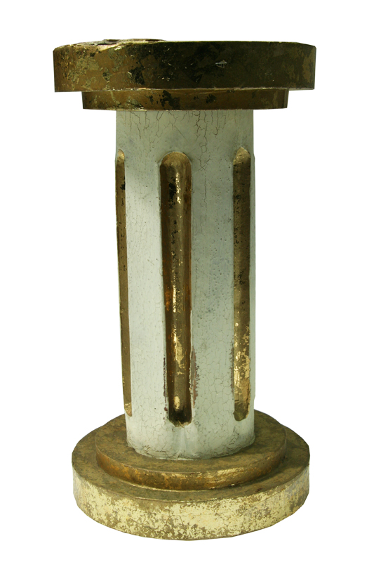 Säule weiß gold "Chapiteau Dorique", rund 26 x 46cm